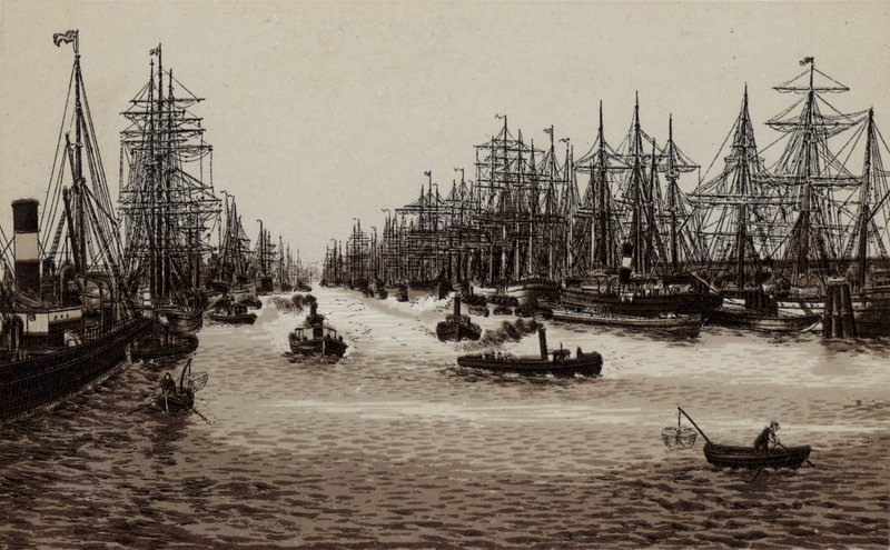 Hampuri: Hafen, satama (litho) tekijältä German School