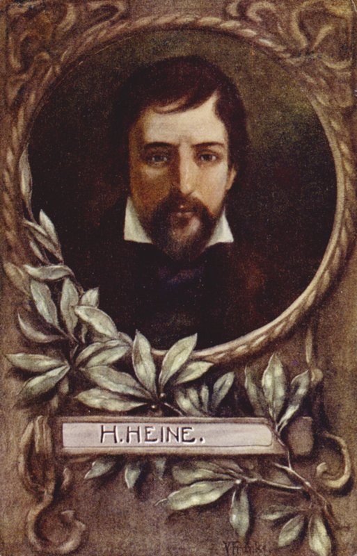 Heinrich Heine, saksalainen runoilija (väri litho) tekijältä German School