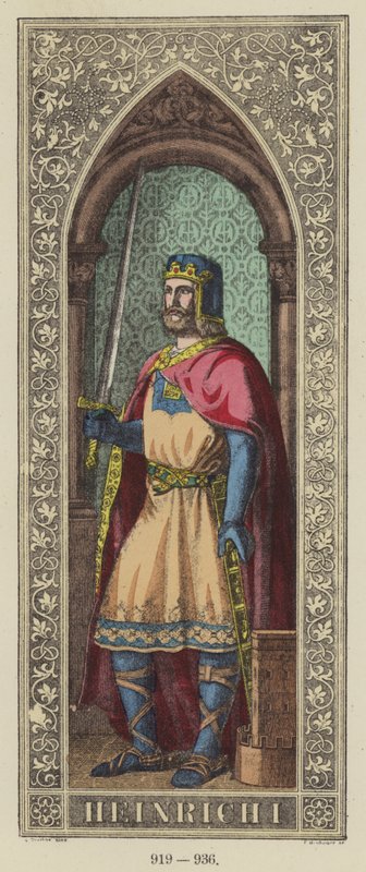 Heinrich I, 919-936 (värikaiverrus) tekijältä German School