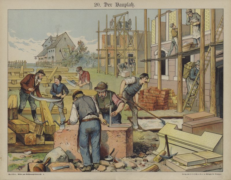 Talonrakennus (väri litho) tekijältä German School