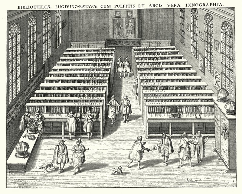 Leidenin yliopiston kirjasto (kaiverrus) tekijältä German School