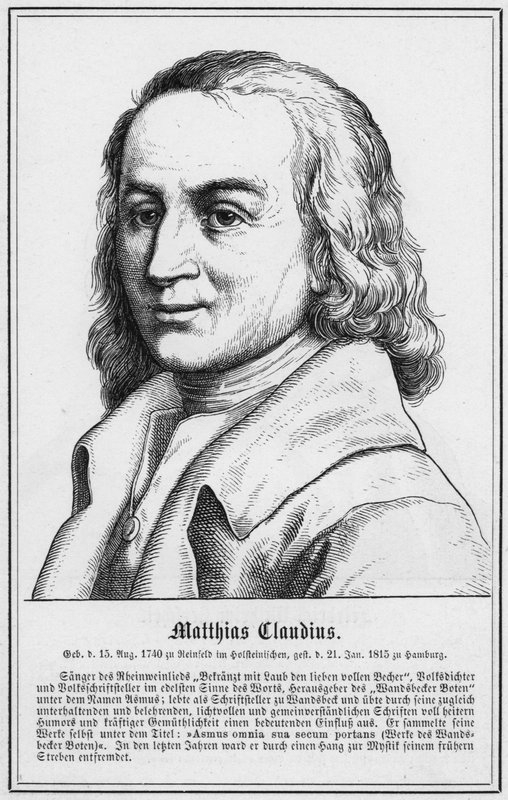 Matthias Claudius (kaiverrus) tekijältä German School