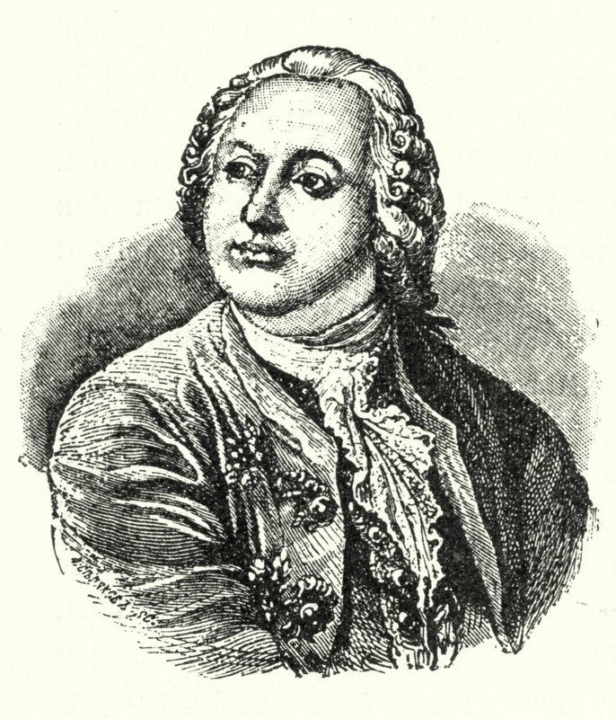Mihail Lomonosov, venäläinen kirjailija ja tiedemies (kaiverrus) tekijältä German School