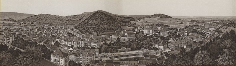 Karlovy Varyn panoraama (litho) tekijältä German School