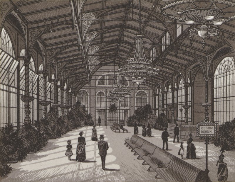 Hot Spring Colonnade, sisustus (litho) tekijältä German School