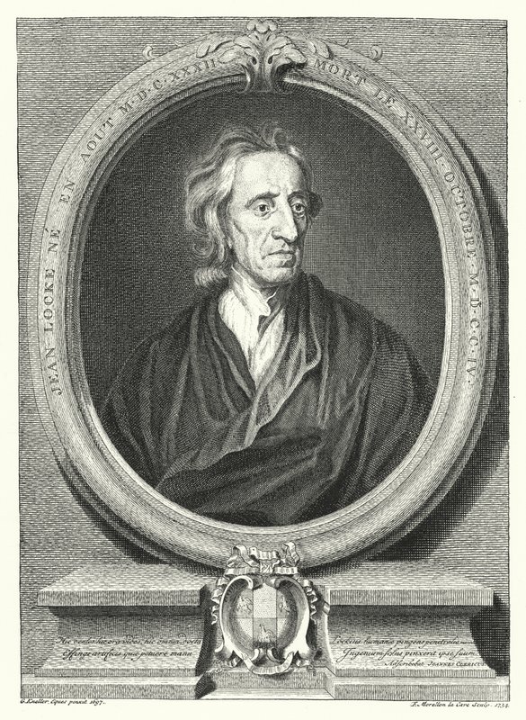 John Locke, englantilainen filosofi (kaiverrus) tekijältä Godfrey (after) Kneller