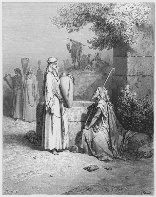 Gustave Dore Raamattu: Eliezer ja Rebeka tekijältä Gustave Dore