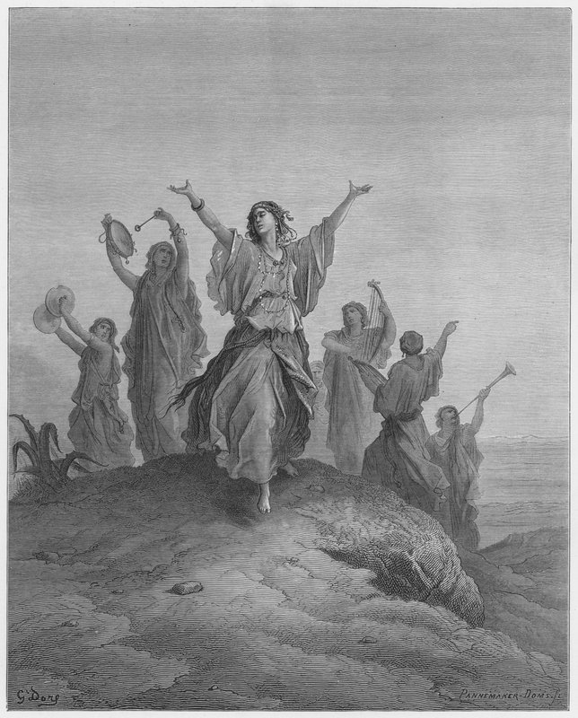 Gustave Dore Raamattu: Jeftan tytär tulee tapaamaan isäänsä tekijältä Gustave Dore