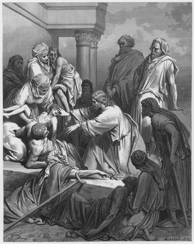 Gustave Dore Raamattu: Jeesus parantaa sairaita tekijältä Gustave Dore