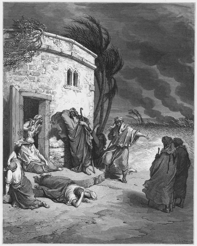 Gustave Dore Raamattu: Job kuulee tuhostaan tekijältä Gustave Dore