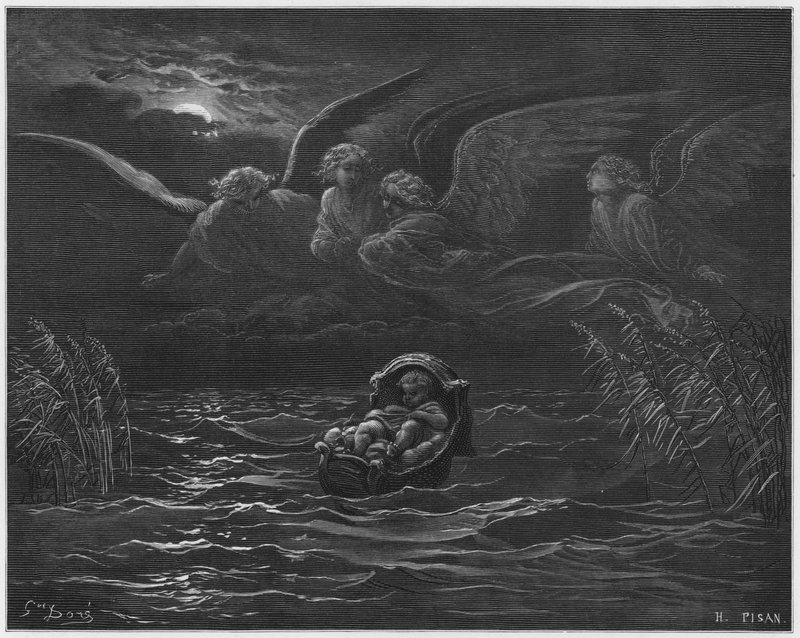 Gustave Dore Raamattu: Lapsi Mooses Niilillä tekijältä Gustave Dore