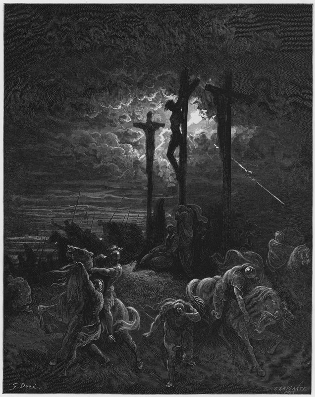 Gustave Dore Raamattu: Pimeys ristiinnaulitsemisen yhteydessä tekijältä Gustave Dore