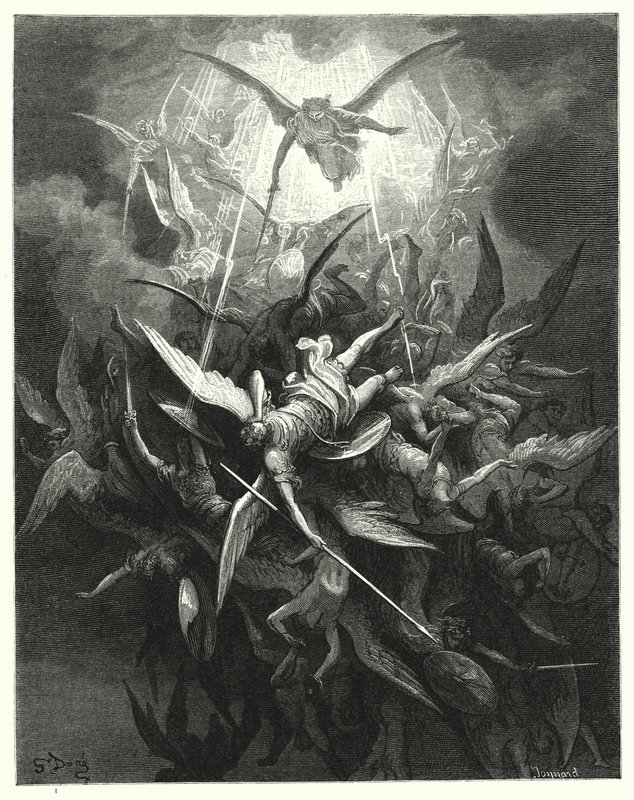 Gustave Doren kuvitus Miltons Paradise Lostille, kirja I, rivit 44, 45 tekijältä Gustave Dore