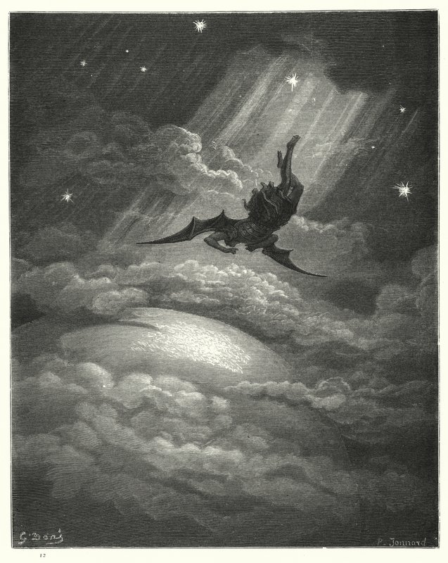 Gustave Doren kuvitus Miltons Paradise Lost -kirjalle III, 739-741 tekijältä Gustave Dore