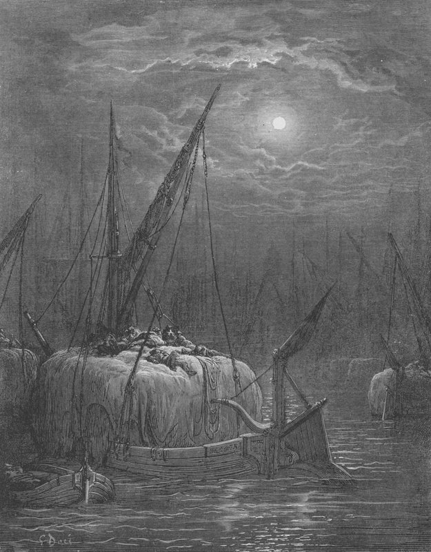 Heinäveneet Thamesilla tekijältä Gustave after Dore