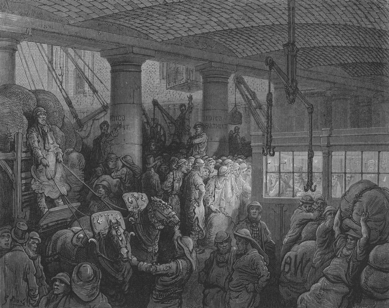 Sainte-Catherine Docks tekijältä Gustave after Dore