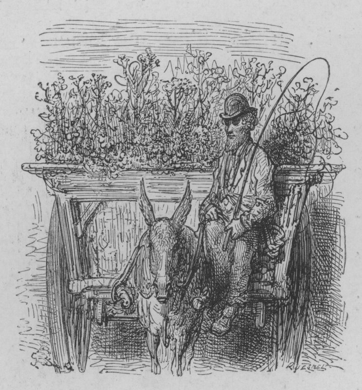 Matkustava kukkakauppias tekijältä Gustave after Dore