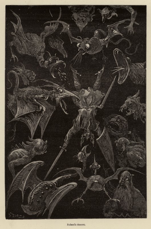 Rolandsin laskeutuminen tekijältä Gustave after Dore