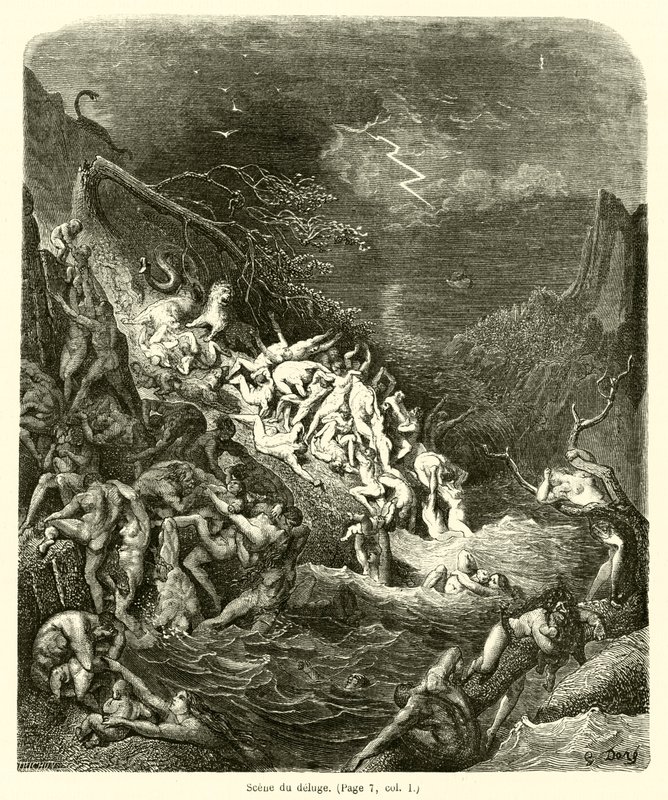 Scene du deluge tekijältä Gustave after Dore