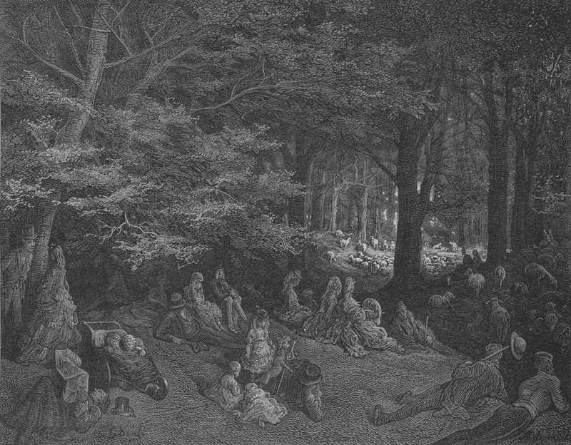 Puiden alla, Regents Park tekijältä Gustave after Dore