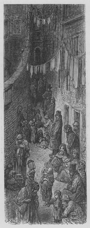 Katu köyhillä naapurustoilla tekijältä Gustave after Dore