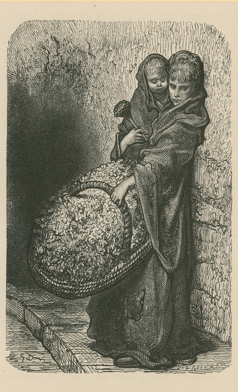 Kukkia myyvä nainen tekijältä Gustave Dore