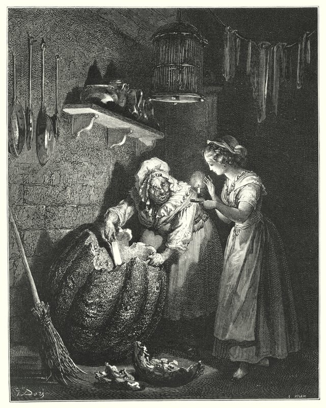 Cendrillon; Cinderella (kaiverrus) tekijältä Gustave Dore