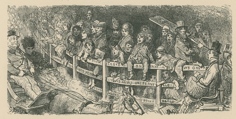 Väkijoukot katsovat vaunukilpailuja tekijältä Gustave Dore