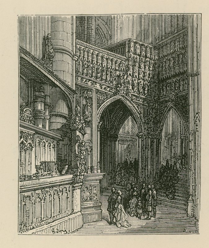 Westminster Abbeyn sisätilat tekijältä Gustave Dore