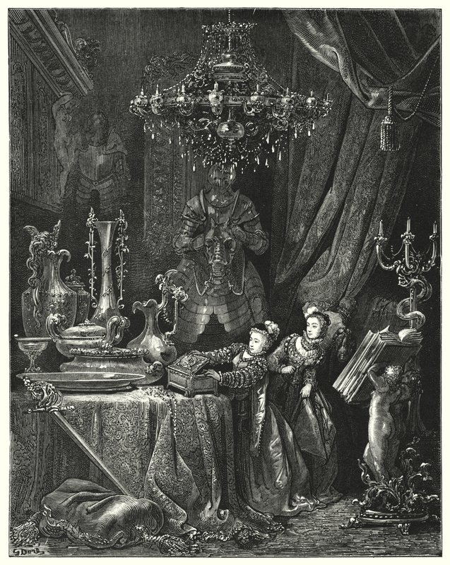 Sininen parta; Sininen parta (kaiverrus) tekijältä Gustave Dore