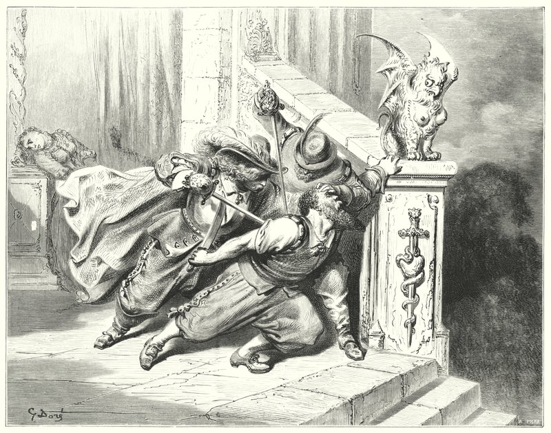 Sininen parta; Sininen parta (kaiverrus) tekijältä Gustave Dore