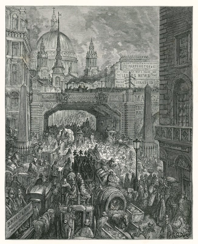 Ludgate Hill (kaiverrus) tekijältä Gustave Dore
