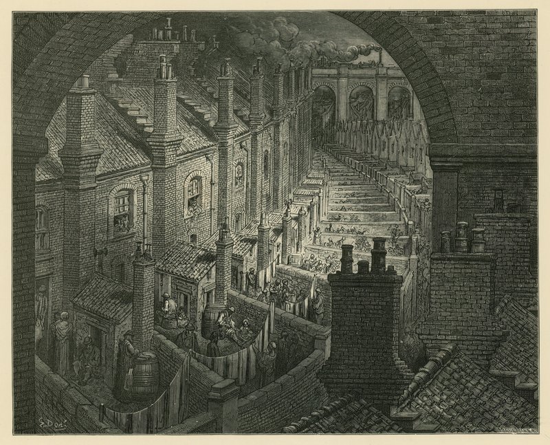 Lontoon yli junalla tekijältä Gustave Dore