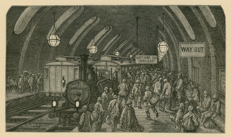 Työmiesjuna (kaiverrus) tekijältä Gustave Dore