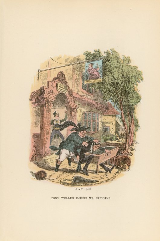 Kuvitus Pickwick Papersille tekijältä Hablot Knight Browne