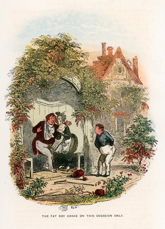 Kuvitus Pickwick Papersille tekijältä Hablot Knight Browne