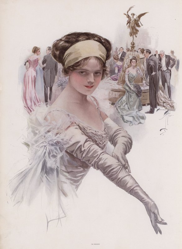Debutantti pallossa (väri litho) tekijältä Harrison Fisher
