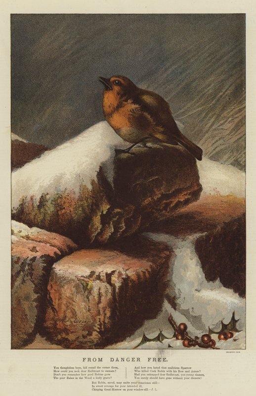 Vaarattomasta (chromolitho) tekijältä Harrison William Weir