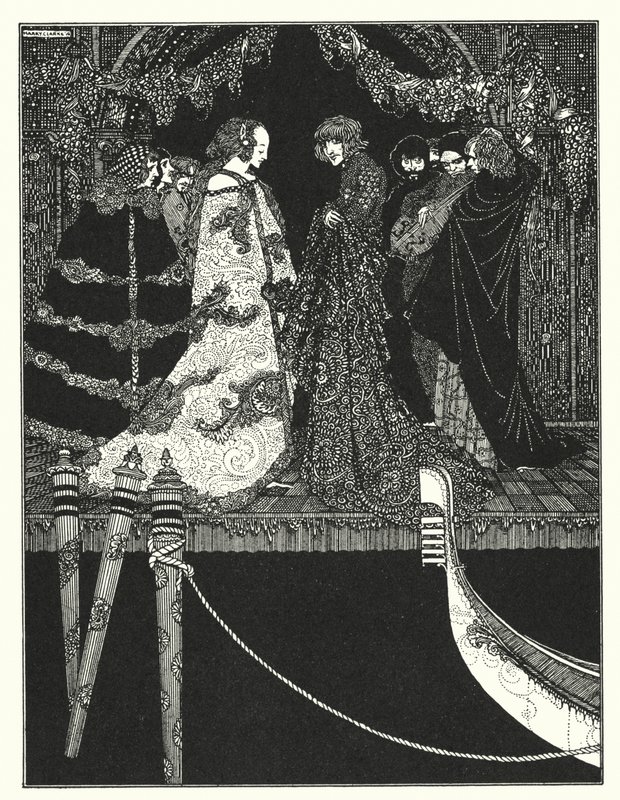 Edgar Allan Poe: The Assignation (litografia) tekijältä Harry Clarke