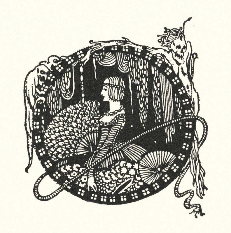 Edgar Allan Poe: Silmälasit (litografia) tekijältä Harry Clarke