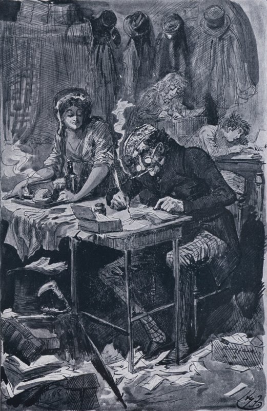 Kerjäävä kirjeen kirjoittaja (litho) tekijältä Harry Furniss