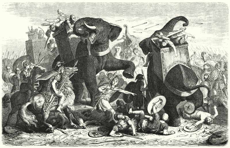 Gazan taistelu, 312 eKr. (kaiverrus) tekijältä Heinrich Leutemann