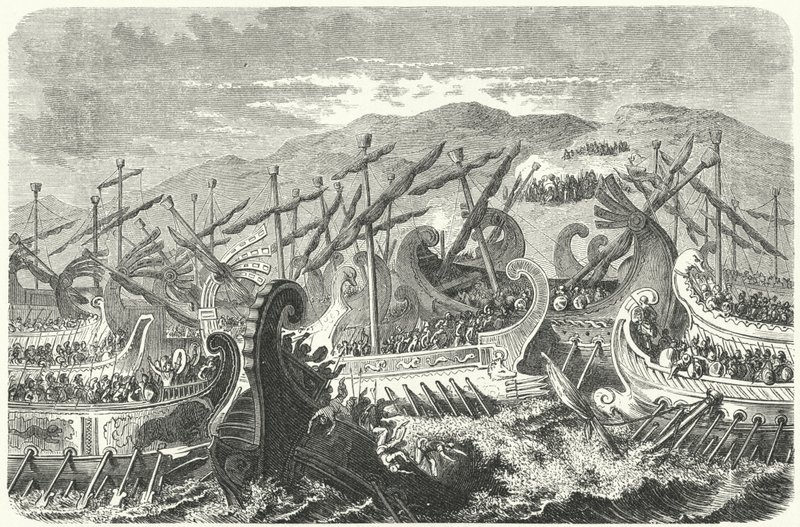 Salamin taistelu, 480 eKr. (kaiverrus) tekijältä Heinrich Leutemann