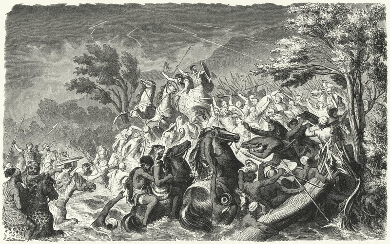 Crimissuksen taistelu, 339 eKr. (kaiverrus) tekijältä Heinrich Leutemann