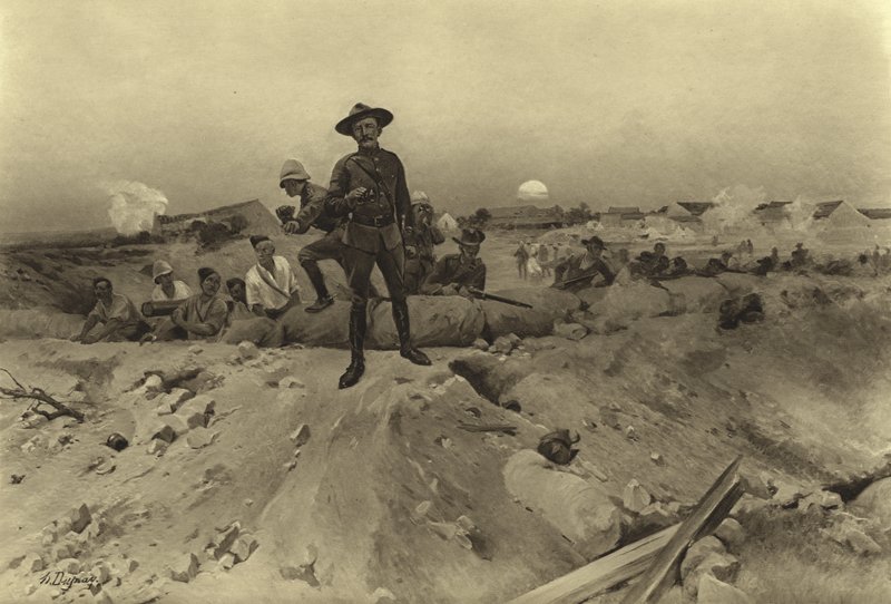 Mafekingin piiritys, 1900 (kaiverrus) tekijältä Henri Louis Dupray