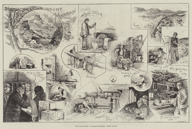 Merionethshiren kultakaivokset, Pohjois-Wales tekijältä Henry Charles Seppings Wright