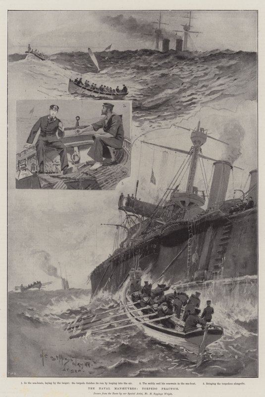Merivoimien liikkeet, torpedoharjoitukset tekijältä Henry Charles Seppings Wright
