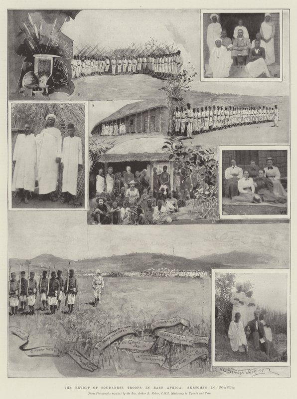 Sudanin joukkojen kapina Itä-Afrikassa, luonnokset Ugandassa tekijältä Henry Charles Seppings Wright