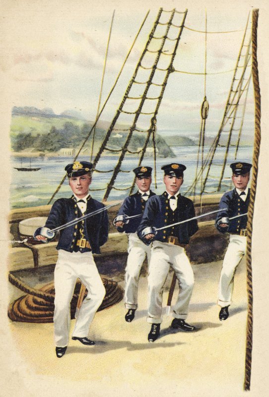 Tuleva kuningas George V merivoimien kadettina, 1877 (chromolitho) tekijältä Henry Payne