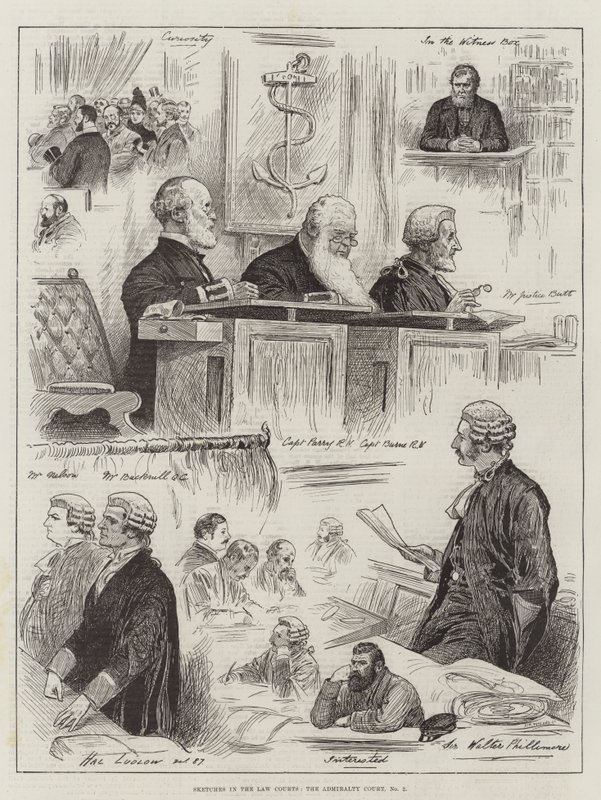 Sketches in the Law Courts, Admiralty Court, nro 2 tekijältä Henry Stephen Ludlow